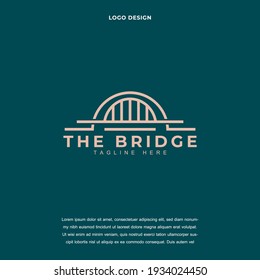 Creative the bridge icon logo design vector illustration. bridge symbol logo design color editable