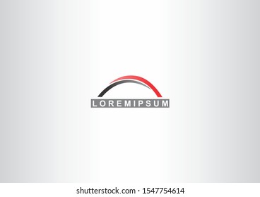 Creative bridge logo design for building. Black and red bridge concept