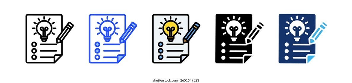 Creative Brief Icon Collection With Multiple Styles