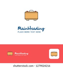 Creative Briefcase Logo Design. Flat color Logo place for Tagline. Vector Illustration