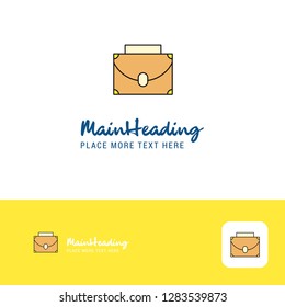 Creative Briefcase Logo Design. Flat color Logo place for Tagline. Vector Illustration