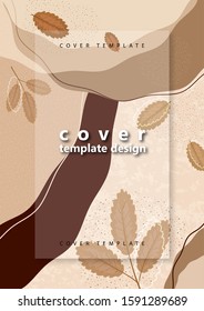 Creative bright abstract background with leaves. Template for your design with space for text. Vector illustration
