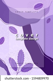 Creative bright abstract background with leaves. Template for your design with space for text. Vector illustration