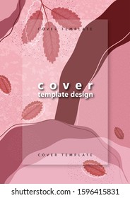 Creative bright abstract background with leaves. Template for your design with space for text. Vector illustration