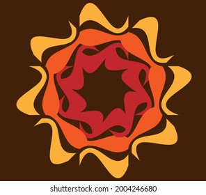 Creative bright colors art in radial pattern.