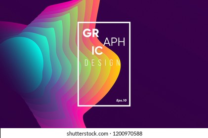 Creative bright colors wave on dark background. abstract wide banner design.
