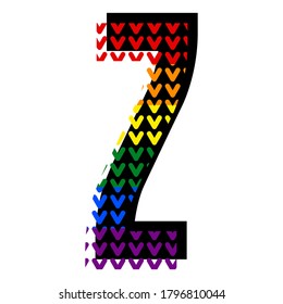 Creative bright font, alphabet in style of pop art, vector letter Z high detail with LGBT pattern.
