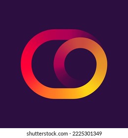 Creative bright font. Gradient color alphabet letters set. Letter O. Text lettering. Logo design template. Creative modern trendy o typography.