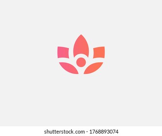 Creative bright geometric lotus logo icon