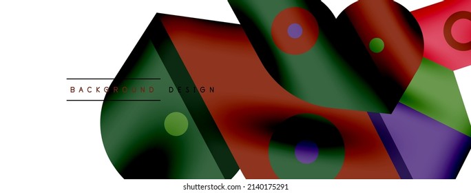 Creative bright geometric wallpaper. Minimal abstract background. Circles lines shapes composition vector illustration for wallpaper banner background or landing page