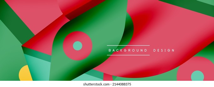 Papel geométrico creativo y brillante. Fondo abstracto mínimo. Círculos líneas formas composición ilustración vectorial para fondo de banner de fondo o página de aterrizaje