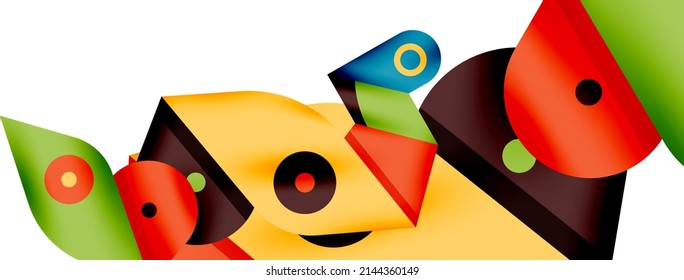 Creative bright geometric wallpaper. Minimal abstract background. Circles lines shapes composition vector illustration for wallpaper banner background or landing page