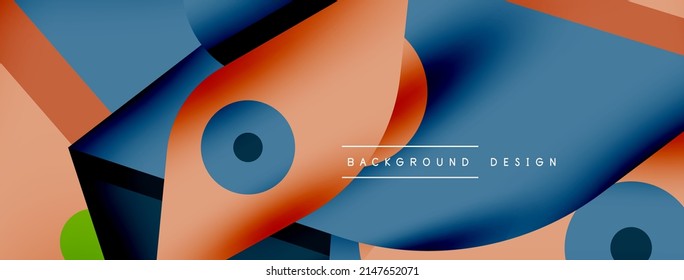 Creative bright geometric wallpaper. Minimal abstract background. Circles lines shapes composition vector illustration for wallpaper banner background or landing page