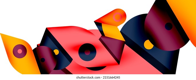 Creative bright geometric wallpaper. Minimal abstract background. Circles lines shapes composition vector illustration for wallpaper banner background or landing page