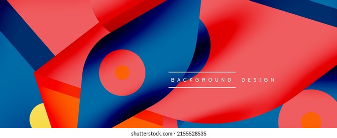 Papel geométrico creativo y brillante. Fondo abstracto mínimo. Círculos líneas formas composición ilustración vectorial para fondo de banner de fondo o página de aterrizaje