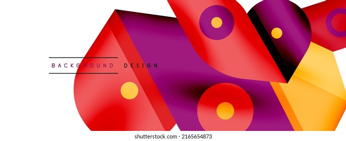 Creative bright geometric wallpaper. Minimal abstract background. Circles lines shapes composition vector illustration for wallpaper banner background or landing page