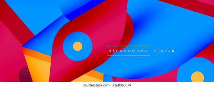 Papel geométrico creativo y brillante. Fondo abstracto mínimo. Círculos líneas formas composición ilustración vectorial para fondo de banner de fondo o página de aterrizaje
