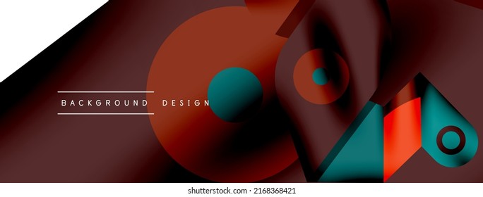 Creative bright geometric wallpaper. Minimal abstract background. Circles lines shapes composition vector illustration for wallpaper banner background or landing page