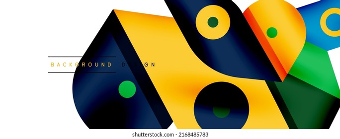 Creative bright geometric wallpaper. Minimal abstract background. Circles lines shapes composition vector illustration for wallpaper banner background or landing page