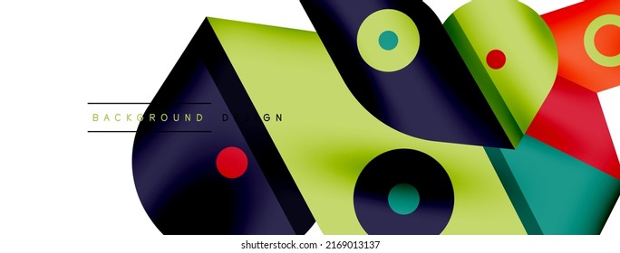 Creative bright geometric wallpaper. Minimal abstract background. Circles lines shapes composition vector illustration for wallpaper banner background or landing page
