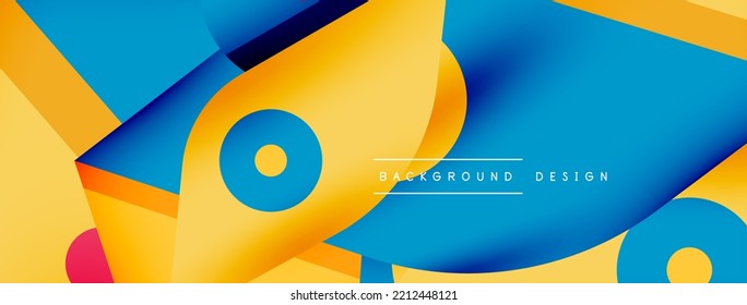 Kreative, helle geometrische Tapete. Minimaler abstrakter Hintergrund. Circles-Linien formen die Zusammensetzung der Vektorgrafik für Bildschirmhintergrund oder Landungsseite