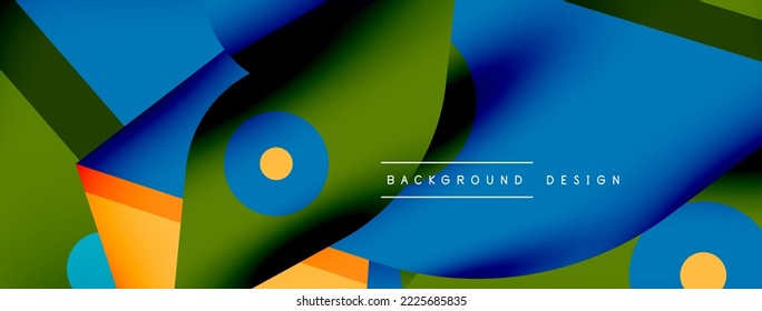 Creative bright geometric wallpaper. Minimal abstract background. Circles lines shapes composition vector illustration for wallpaper banner background or landing page