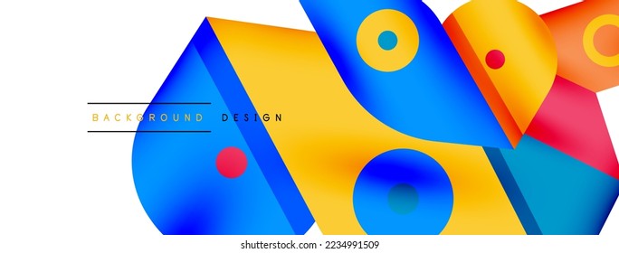 Kreative, helle geometrische Tapete. Minimaler abstrakter Hintergrund. Circles-Linien formen die Zusammensetzung der Vektorgrafik für Bildschirmhintergrund oder Landungsseite