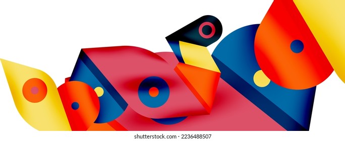 Creative bright geometric wallpaper. Minimal abstract background. Circles lines shapes composition vector illustration for wallpaper banner background or landing page