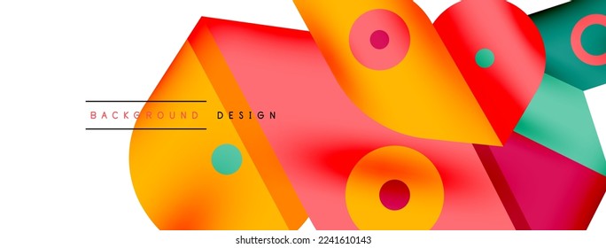 Creative bright geometric wallpaper. Minimal abstract background. Circles lines shapes composition vector illustration for wallpaper banner background or landing page