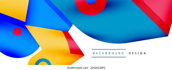 Creative bright geometric wallpaper. Minimal abstract background. Circles lines shapes composition vector illustration for wallpaper banner background or landing page