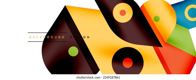 Creative bright geometric wallpaper. Minimal abstract background. Circles lines shapes composition vector illustration for wallpaper banner background or landing page