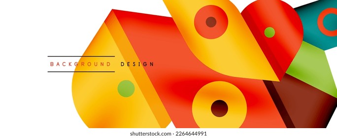 Creative bright geometric wallpaper. Minimal abstract background. Circles lines shapes composition vector illustration for wallpaper banner background or landing page