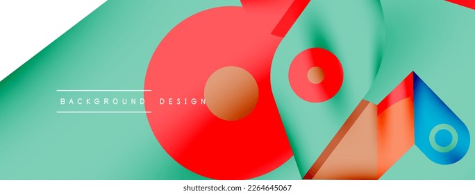 Creative bright geometric wallpaper. Minimal abstract background. Circles lines shapes composition vector illustration for wallpaper banner background or landing page