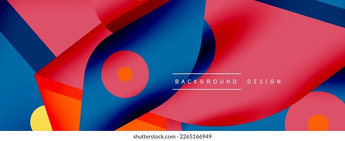 Creative bright geometric wallpaper. Minimal abstract background. Circles lines shapes composition vector illustration for wallpaper banner background or landing page