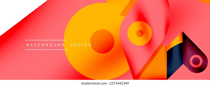 Creative bright geometric wallpaper. Minimal abstract background. Circles lines shapes composition vector illustration for wallpaper banner background or landing page