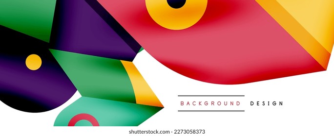 Creative bright geometric wallpaper. Minimal abstract background. Circles lines shapes composition vector illustration for wallpaper banner background or landing page