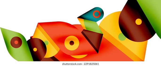 Papel geométrico creativo y brillante. Fondo abstracto mínimo. Círculos líneas formas composición ilustración vectorial para fondo de banner de fondo o página de aterrizaje