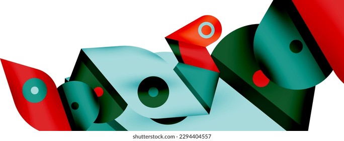 Creative bright geometric wallpaper. Minimal abstract background. Circles lines shapes composition vector illustration for wallpaper banner background or landing page