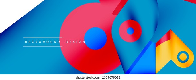 Creative bright geometric wallpaper. Minimal abstract background. Circles lines shapes composition vector illustration for wallpaper banner background or landing page