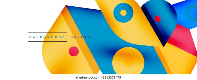 Creative bright geometric wallpaper. Minimal abstract background. Circles lines shapes composition vector illustration for wallpaper banner background or landing page