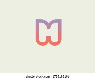 Letra de signo H del logotipo de gradiente brillante creativa para su empresa.