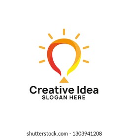 creative bright idea logo design template. bulb icon symbol design