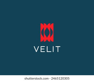 Creative bright logo from abstract shapes. Universal media IT startup technology vector sign
