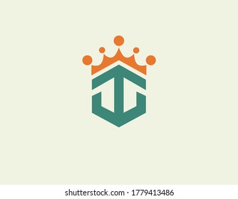 Creative bright logo icon anchor and crown