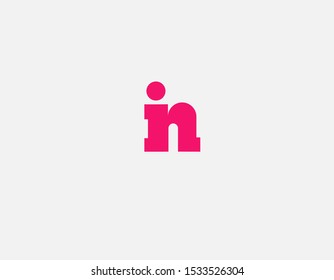 Creative bright pink logo icon letters I and N typography for company
