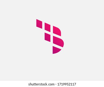 Creative bright pink logo icon letter A in the pattern of geometric shapes for your company.