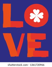 creative bright poster or card with text 'LOVE', vector illustration