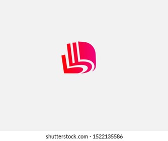 Creative bright red logo icon folded paper for company