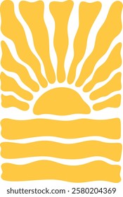 Creative bright sunrise groovy ornament