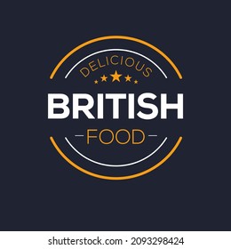 Creative (British food) logo, sticker, badge, label, vector illustration.